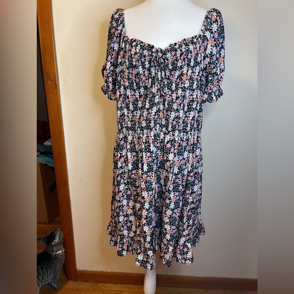 AUW Women’s Plus Lightweight Floral Babydoll Dress Size 3X